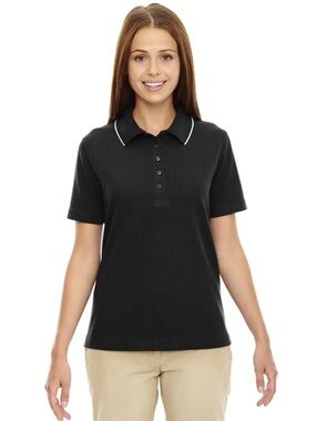 Ladies’ Edry™ Cotton Blend Performance Polo-Black